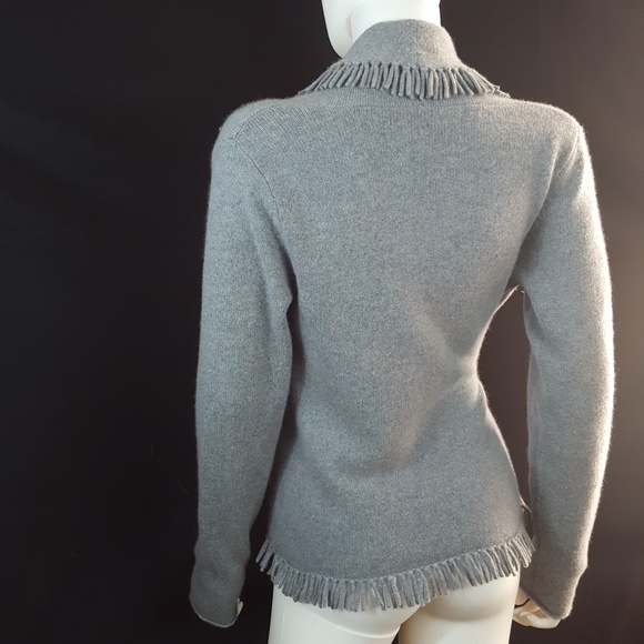 Magaschoni Cashmere Fringe Wrap Sweater - Picture 7 of 8